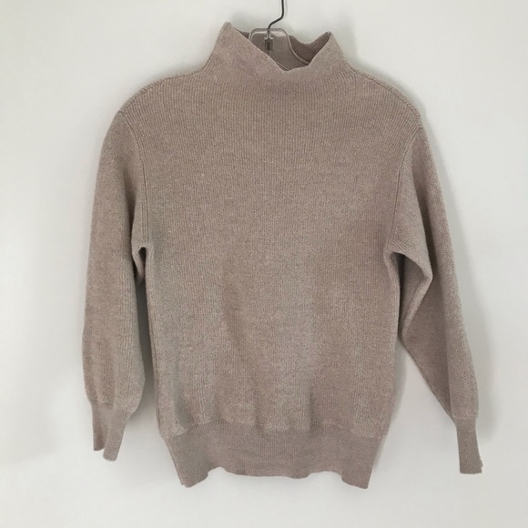 WILFRED ARITZIA MONTPELLIER TAN MOCK NECK SWEATER - Picture 1 of 16